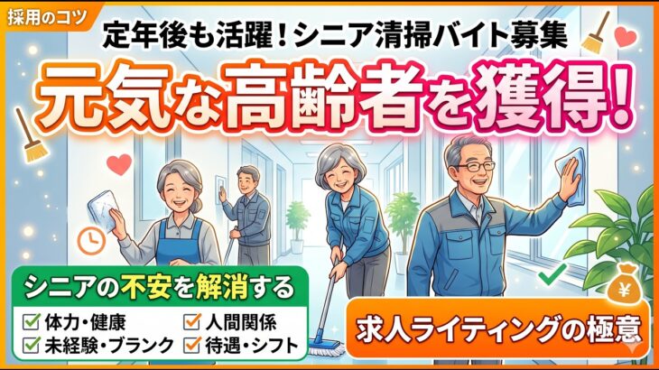 【2026年最新】「シニア歓迎」でも応募ゼロ…60代・70代が驚くほど集まるシニア向け求人票の書き方