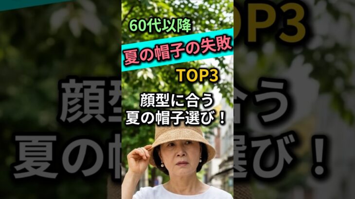 顔型別 夏帽子おすすめ3選｜60代以降、顔が10歳若く見える帽子選び #60代ファッション #夏帽子 #シニアファッション #shorts