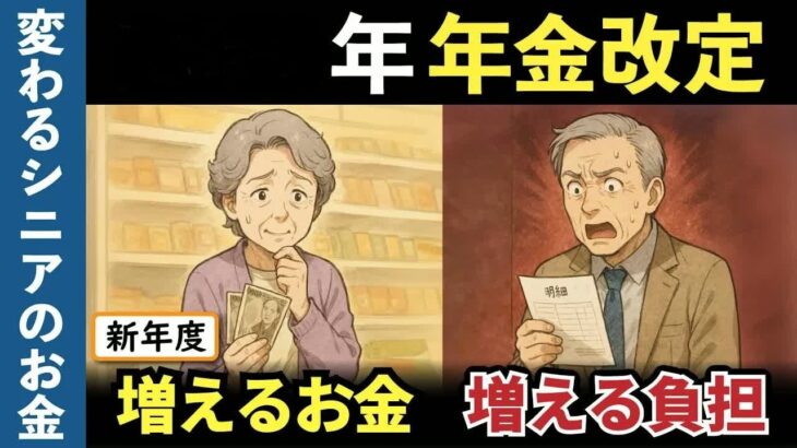 【年度】4月からシニアの年金どう変わる？新年度から増えたお金と、逆に負担増になる変更点について詳しく解説【老後年金】