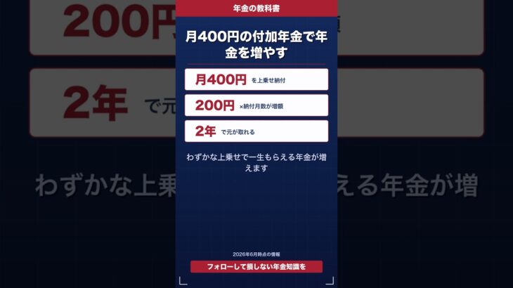 月400円の付加年金で年金を増やす