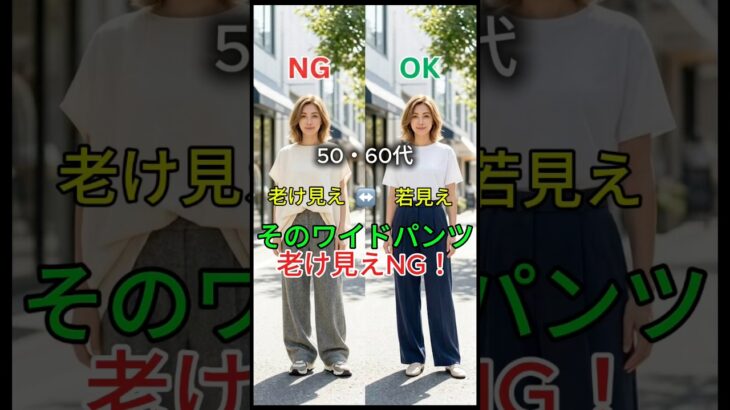 50•60代 ☀️ワイドパンツ、おしゃれな人が『選ばない』3つの特徴 #50代 #60代 #大人女子 #夏コーデ