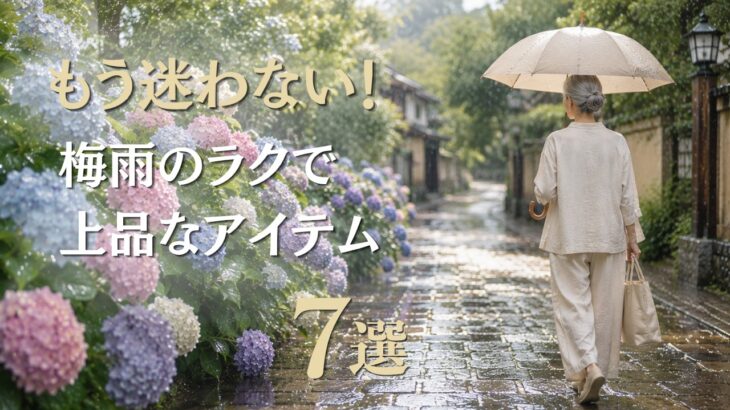 【シニアファッション】 梅雨の服選びに迷う50・60代女性へ｜快適で上品なアイテム 7選