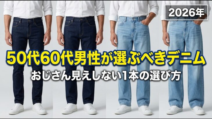 【シニアメンズファッション】50代60代が選ぶべきデニム！｜2026年おじさん見えしない1本の選び方
