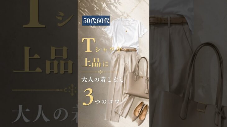 【シニアファッション】50代60代Tシャツを上品に着こなす3つのコツ| 大人のカジュアル　#60代 #50代 #シニアファッション#シニアライフ