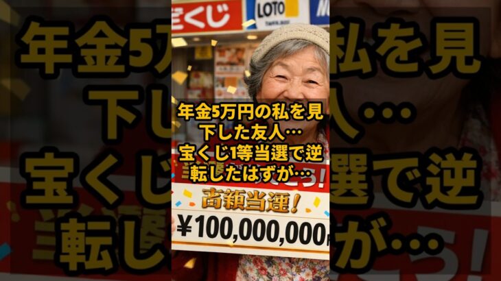 年金5万円の私を見下した友人…宝くじ1等当選で逆転したはずが…# shorts  #年金生活者の暮らし #年金 #年金生活 #シニアライフ #老後の生活
