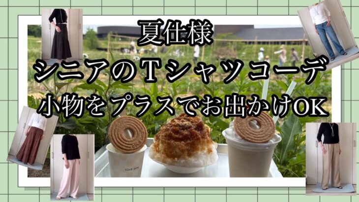 【あろはの小物】54 シニアのＴシャツコーデ部屋着から外出着へ。手間をかけずに簡単でオシャレに見せるやり方。