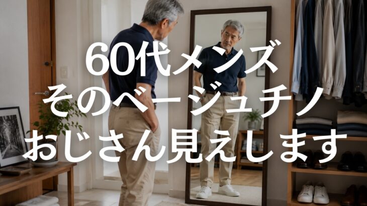 【60代メンズファッション】チノパンが老けて見える原因5選｜近所着に見せない清潔感のある選び方