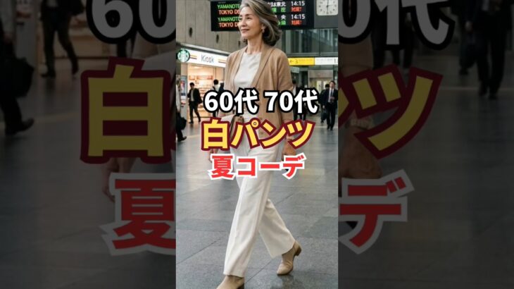 白パンツで垢抜ける！60代70代のおしゃれな夏コーデ#白パンツ　#60代ファッション