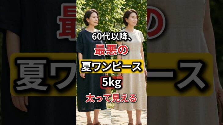 60代以降、絶対NGな夏ワンピースTOP3｜お腹を隠すほど5kg太って見える理由 #60代ファッション#60代コーデ#シニアファッション#夏ワンピース #shorts