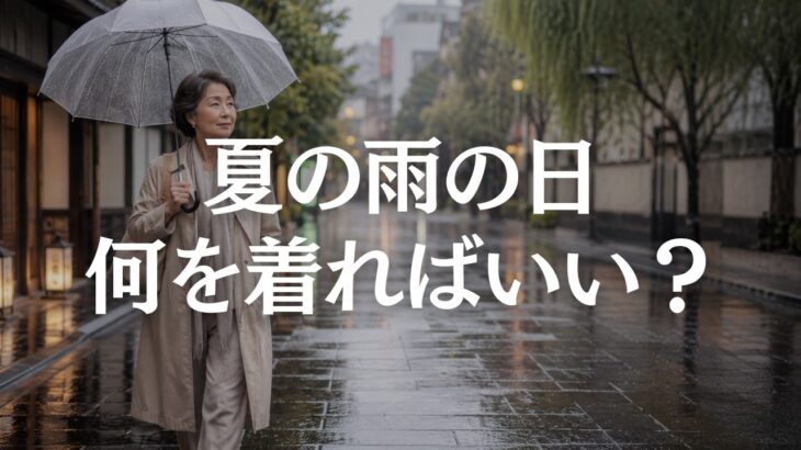 【60代ファッション】夏の雨の日コーデはこれでOK｜濡れても上品に見える服装5選