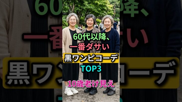 60代以降の黒ワンピース、こう着ると十歳老けて見えます（野暮ったいコーデTOP3）#シニアファッション #夏ワンピース #60代コーデ #黒ワンピース #shorts