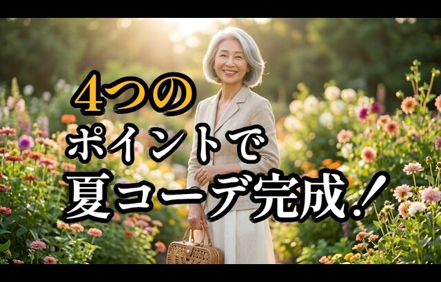 👉去年の6月、何着てた？シニアのための上品で涼しい夏コーデ4つのポイント#シニアファッション #夏コーデ #6月コーデ #50代ファッション #60代ファッション #大人カジュアル#上品コーデ