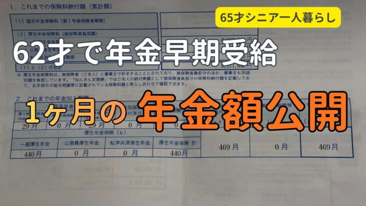 【年金公開】65才一人暮らしのリアル。62才で早期受給を選んだ私の1ヶ月の受給額と生活」