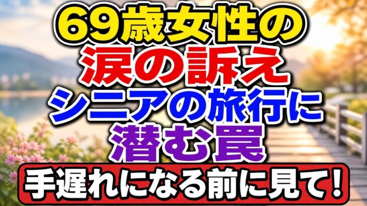 69歳女性の涙の訴え。シニアの旅行に潜む罠、手遅れになる前に見て！