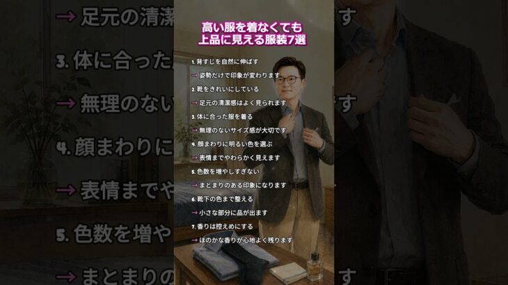 高い服を着なくても上品に見える服装7選                               #シニアファッション #上品な服装 #身だしなみ #清潔感 #大人のおしゃれ#シニアライフ