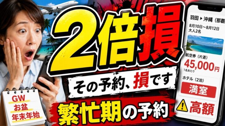 繁忙期の旅行代が高すぎGWお盆年末年始に安く予約する方法10選
