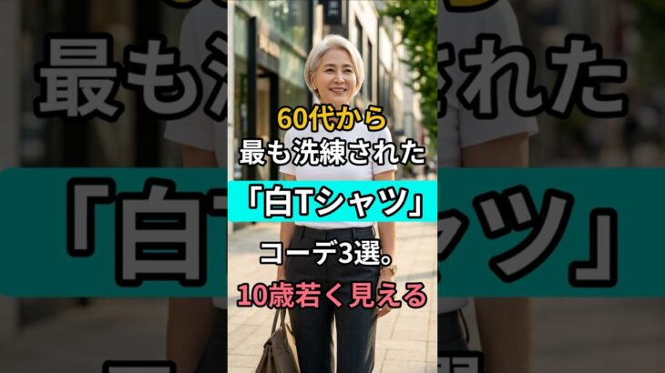 白Tで老けて見える原因はコレ！60代からの正解着こなし3パターン｜60代ファッション｜70代ファッション #シニアファッション #白Tシャツコーデ #ぽっこりお腹解消