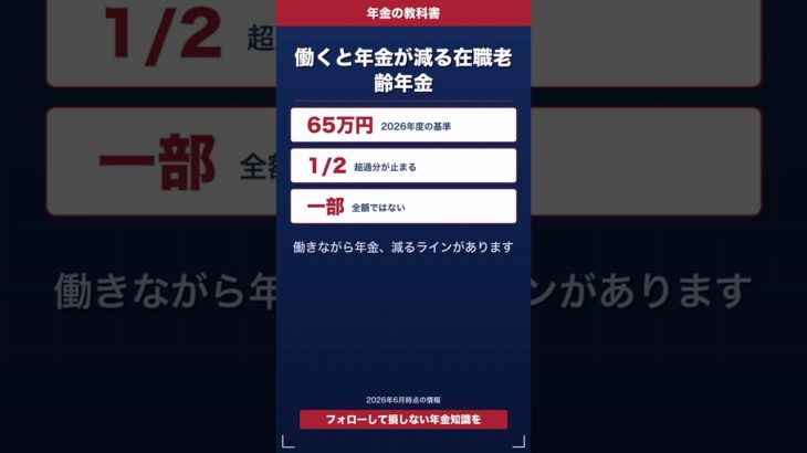 働くと年金が減る在職老齢年金