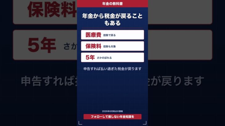 年金から税金が戻ることもある