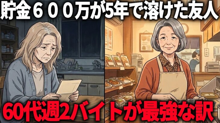 【年金10万】働くのをやめた友人と、週2で働き続けた私。5年後に困ったのは貯金がある方でした。決定的な違い5選