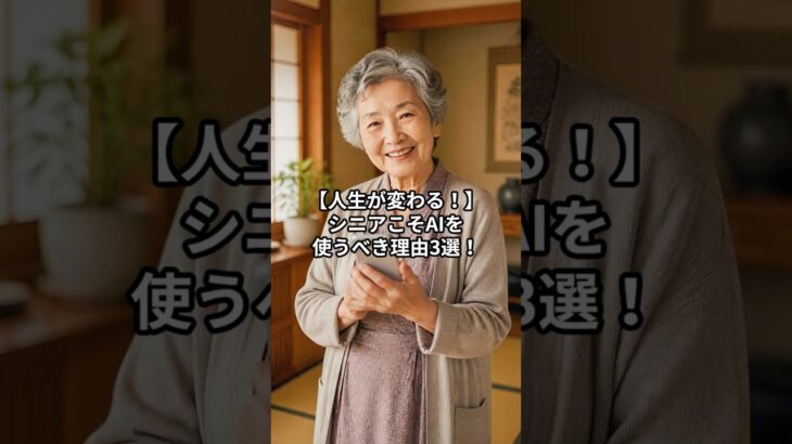 【シニアこそ使って！】人生が10倍楽しくなる！シニアがAIを使うべき理由3選！