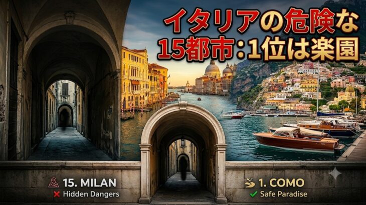 イタリア旅行で絶対に避けるべき危険な都市ランキング15選！詐欺とスリが横行するミラノの裏側と、絵はがきを超える第1位の安全な楽園とは？