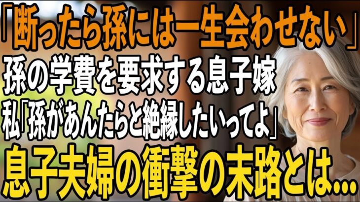「断ったら孫の顔は一生見せないから」年金15万の姑の私に孫の学費を要求する息子嫁→私「孫があんたらと絶縁したいってよ」→息子夫婦の衝撃の末路とは【シニアライフ】【60代以上の方へ】