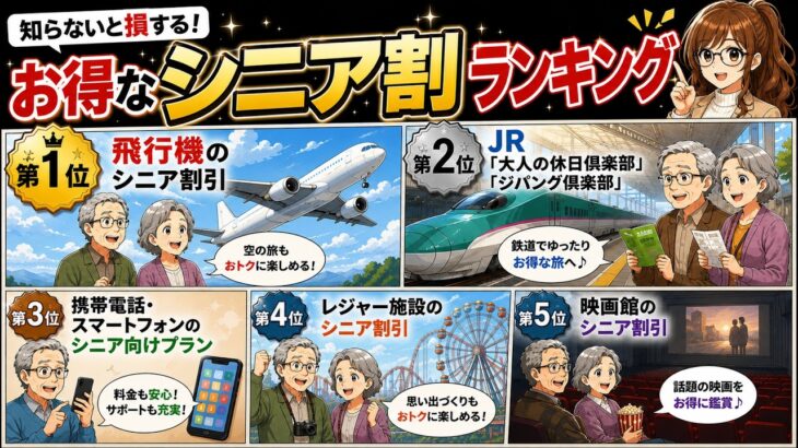 【2026年最新】お金が貯まるシニア割引TOP10！この動画でしかわからない意外なシニア割は○○【シニアとお金】