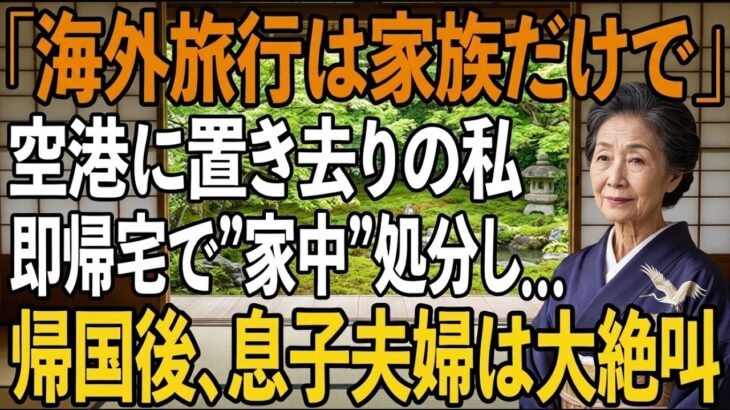 「海外旅行は家族だけなので」旅行当日、息子夫婦に空港に置き去りにされた私。即帰宅で、家中の”全て”を処分することを決意し→帰国後、家を見た2人は大絶叫で【シニアライフ】【60代以上の方へ】