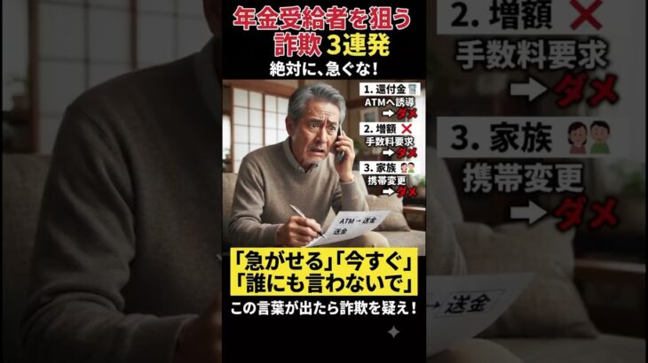 【要注意】年金受給者を狙う詐欺3選！