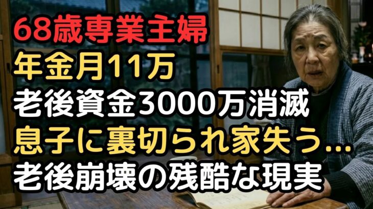 夫が亡くなり年金激減の残酷な現実。老後資金3000万で安心しきっていた68歳専業主婦を襲った絶望「嘘でしょ、これじゃ来月生きていけない…」
