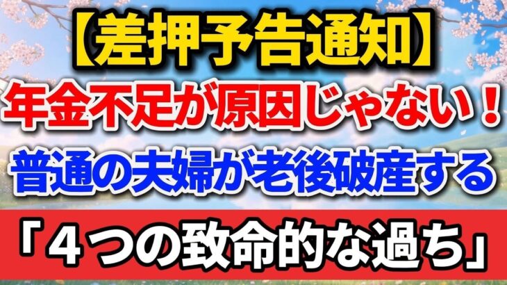 【差押予告通知】年金不足が原因じゃない！普通の夫婦を老後破産に落とす「4つの致命的な過ち」【老後の物語】#老後の暮らし #シニアライフ #終活 #人間関係 #人生経験 #感動する話 #年金生活
