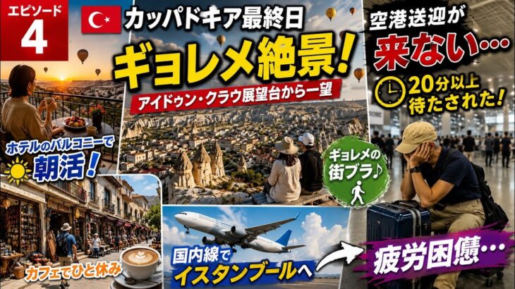 4. 夫婦でトルコ9日間ふたり旅／A Couple’s Trip to Türkiye (Episode 4) ギョレメ展望台・街歩き・国内線でイスタンブールへ！