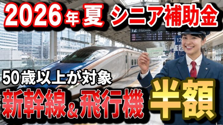 【50歳以上が対象!】新幹線と飛行機を最大半額で乗る旅行補助金！お盆休みの旅行に使える！【2026年7月最新情報】