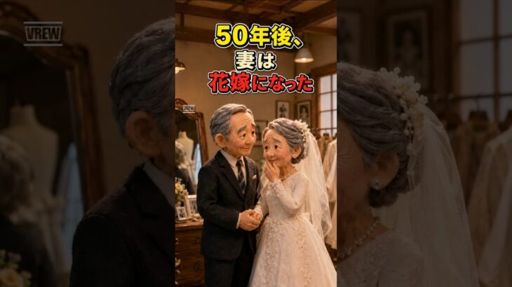 50年後、妻は初めて花嫁になっ#shortsfeed #shorts#シニア夫婦 #年金暮らし #結婚50周年 #夫婦愛 #感動する話 #老後の暮らし #ウェディングドレス #結婚写真