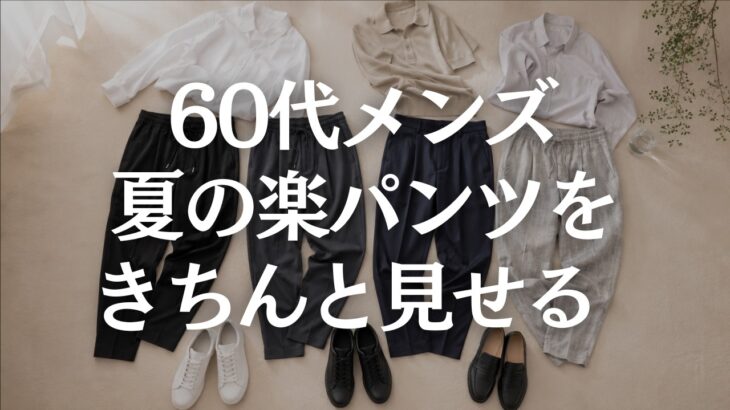 【60代メンズファッション】夏の楽パンツが部屋着に見える原因｜涼しく清潔に見える選び方