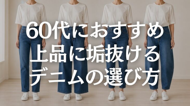 【60代ファッション】デニムが似合わなくなった人へ｜今選ぶべき形と避けたい形