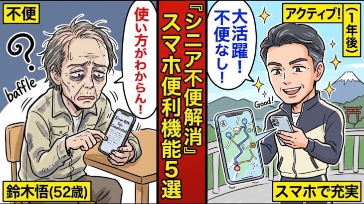 【漫画】シニアの不便を解消！60代から大活躍するスマホ便利機能5選