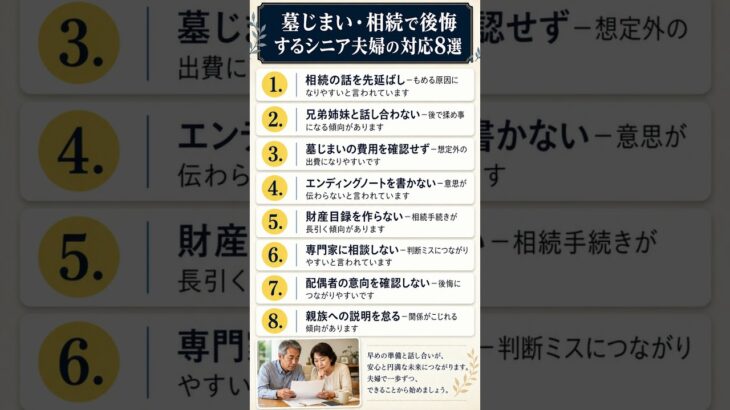 墓じまい・相続で後悔するシニア夫婦の対応8選#シニア恋愛 #夫婦関係 #熟年離婚 #シニア #50代 #60代 #70代 #人生相談 #墓じまい #相続 #終活 #シニア夫婦