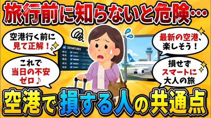 【要注意】シニア世代の9割が知らない…空港で大損する12のミス【ゆっくり解説】