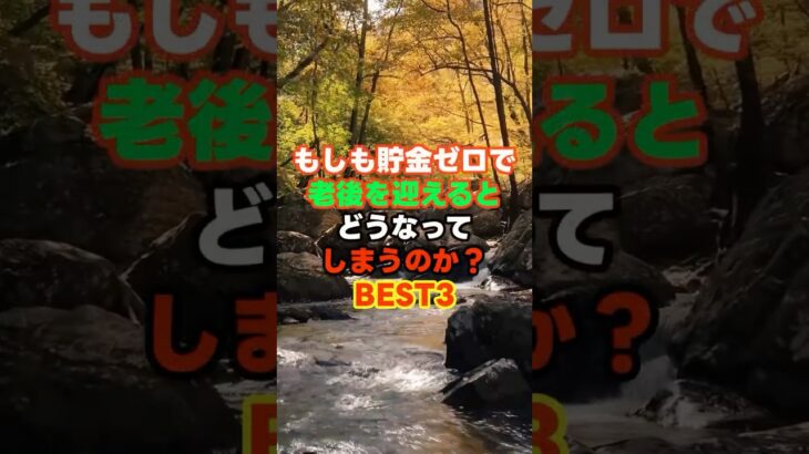 もしも貯金ゼロで老後を迎えるとどうなってしまうのか？BEST3　＃老後　＃年金　＃貯金