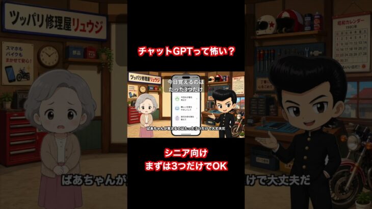 ChatGPTって怖い？シニア向けに3つだけ解説 #aiの使い方 #ai初心者 #chatgpt#シニア向け #AI初心者 #スマホ初心者 #ショート