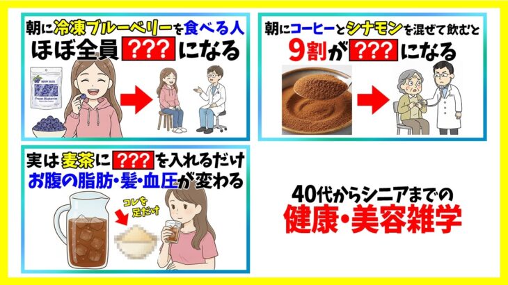 【🔴LIVE】美容と健康に良い食べ物！ 冷凍ブルーベリー 麦茶 シナモン など 40代からシニアまで役立つ健康 一挙配信