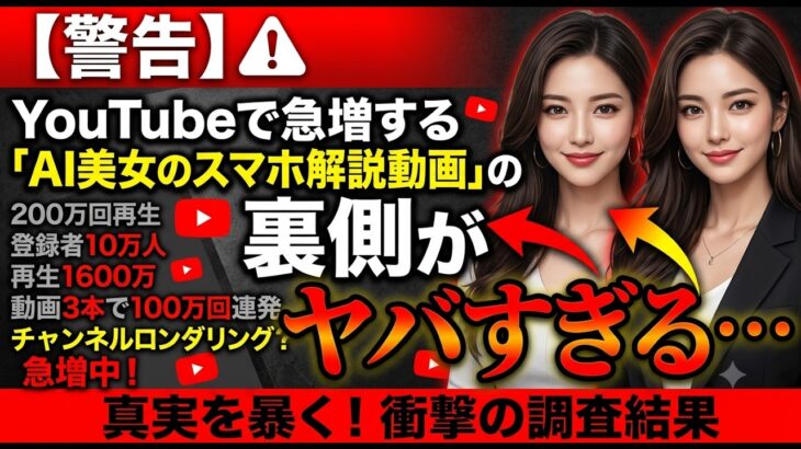【警告】YouTubeで急増する「AI美女のスマホ解説動画」の裏側がヤバすぎる…