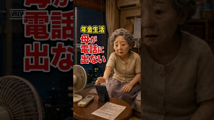 年金生活、母が電話に出ない…冷房を切った夜#shortvideo#shorts #年金生活 #高齢者 #一人暮らし #熱中症 #エアコン #電気代 #母と娘 #家族の絆 #シニアライフ