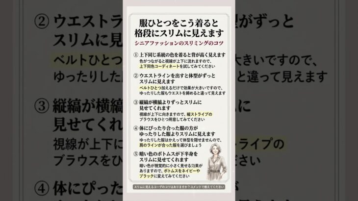 服ひとつをこう着ると格段にスリムに見えます