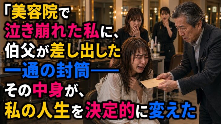 美容院で泣き崩れた私に、伯父が差し出した一通の封筒――その中身が、私の人生を決定的に変えた【感動】#スカッとする話 #朗読 #シニア