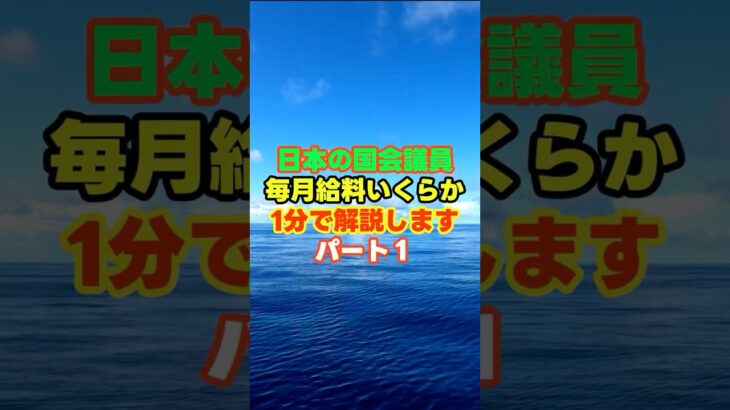日本の国会議員毎月給料いくらか1分で解説しますパート１　＃国会議員　＃給料