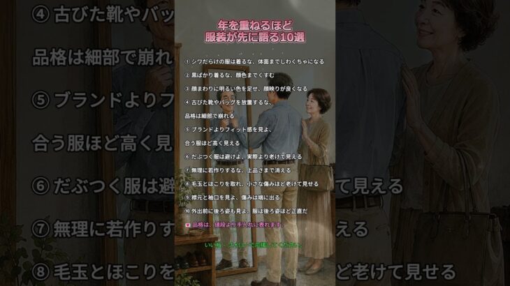 年を重ねるほど服装が先に語る10選                         #シニア #シニア世代 #シニアライフ #大人世代 #中高年#大人のおしゃれ