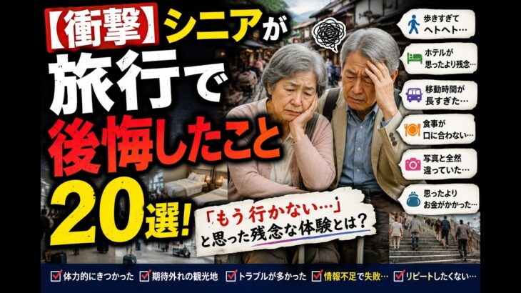 【衝撃】シニアが旅行で後悔したこと20選！「もう行かない…」と思った残念な体験とは？